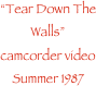 Tear Down The Walls camcorder video  Summer 1987